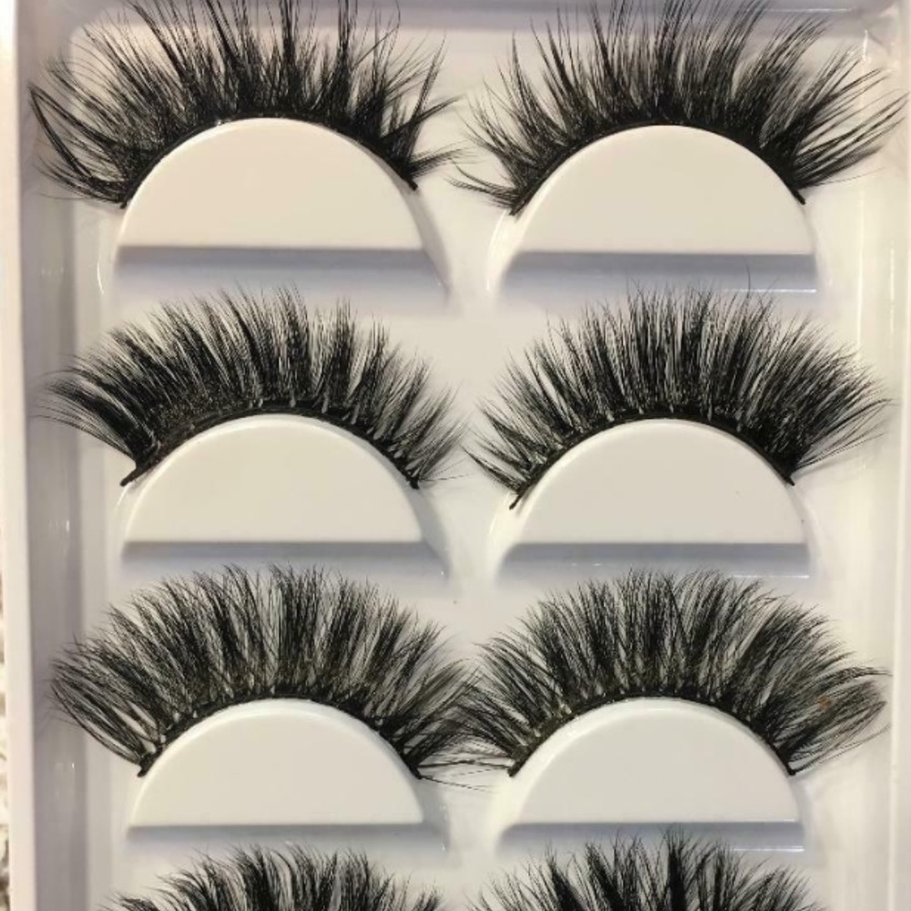 5PAIRS 4D FALSE LASHES WISPY LONG VOLUME MIX